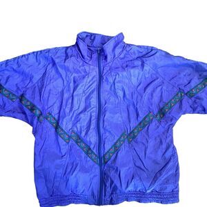 Vintage Women Cabazon Large Windbreaker‎ Aztec Trim
